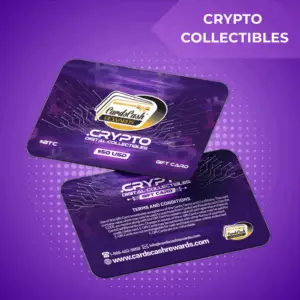Image of the $BTC Commemorative Collectible Gift Card featuring the Bitcoin logo. A digital collectible card honoring the Bitcoin cryptocurrency.