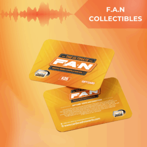 Image of the Ultimate F.A.N. Digital Music Compilation Bundle gift card, highlighting support for 14 creators and access to 16 exclusive MP3 tracks.