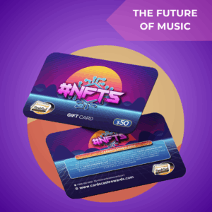 NFTs Gift Card NFT, blockchain/crypto graphic, for digital asset minting.