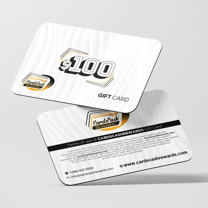 Cards Cash Rewards $100 Gift Card