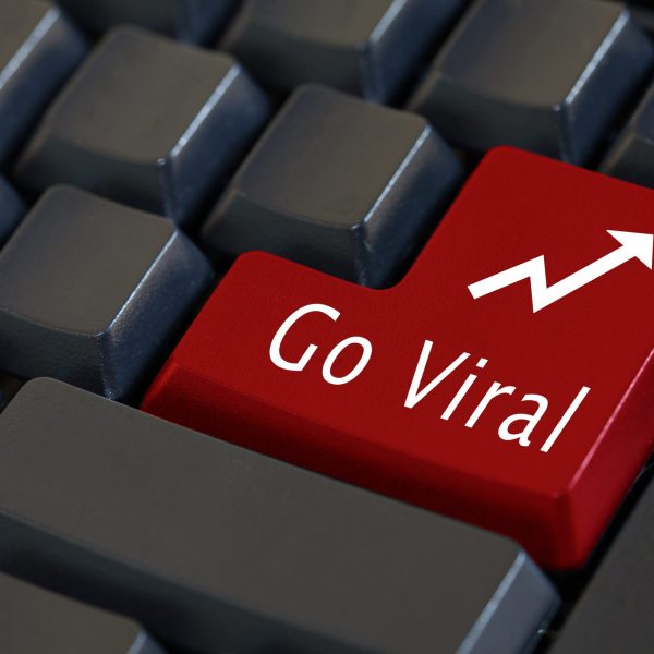 The word 'Go Viral' on enter keyboard