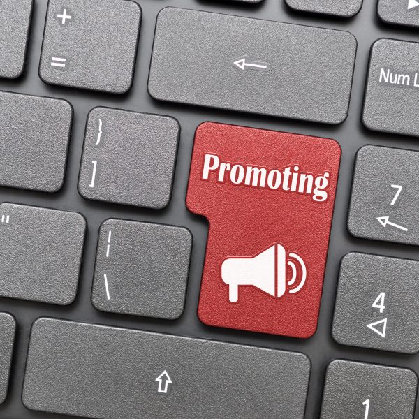 Red promoting key on keyboard